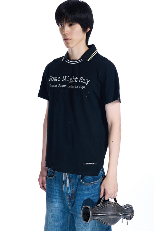 BRIT LAYERED COLLAR T-SHIRT BLACK