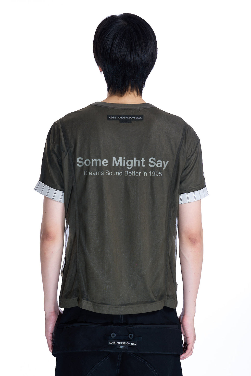 OVERLAY ROLL-UP CUFFS T-SHIRT KHAKI