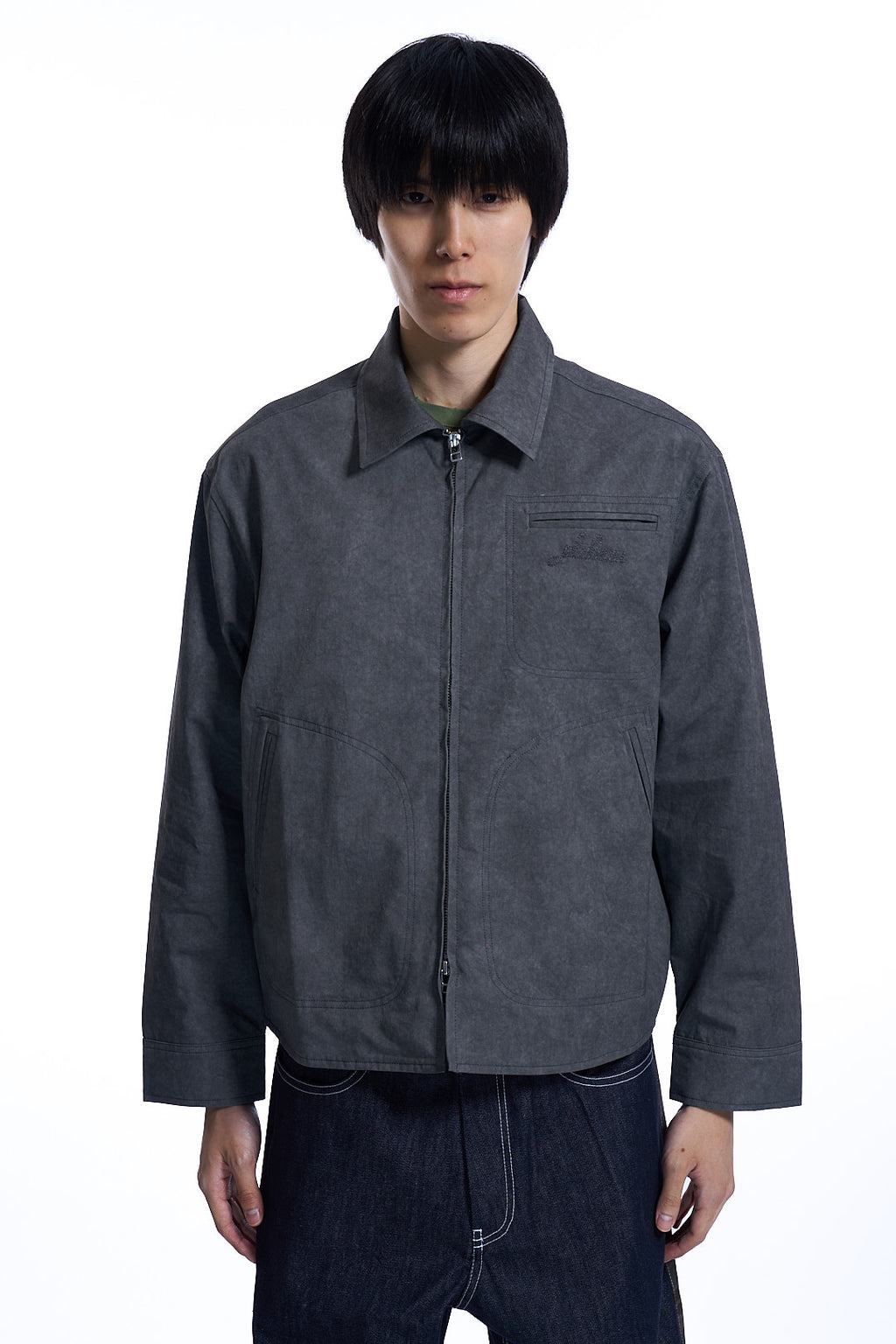 Logo shirt jacket Black