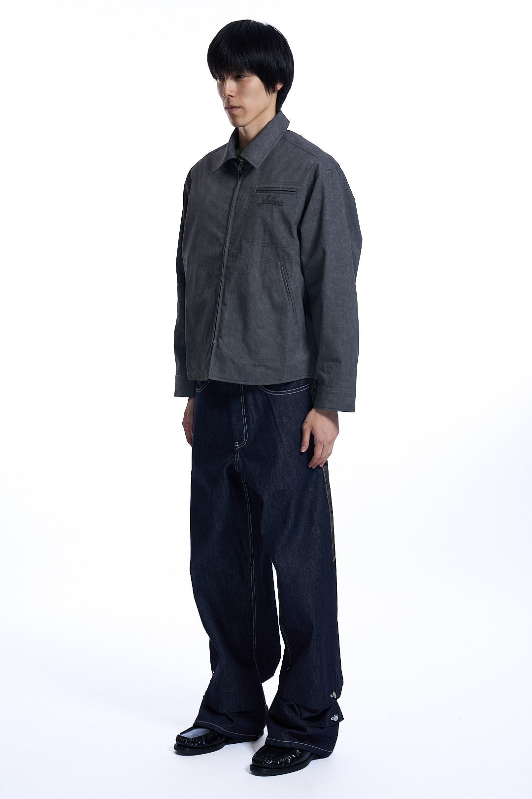 Logo shirt jacket Black