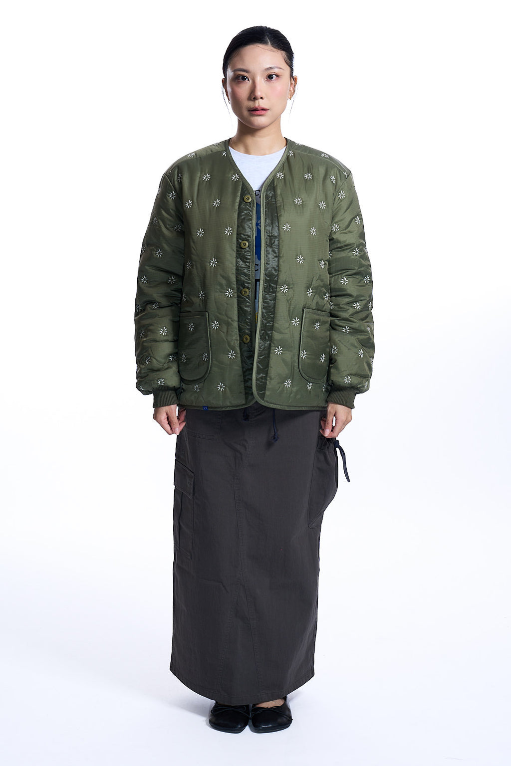 The KYOTO Quilted
Reversible Jacket KHAKI