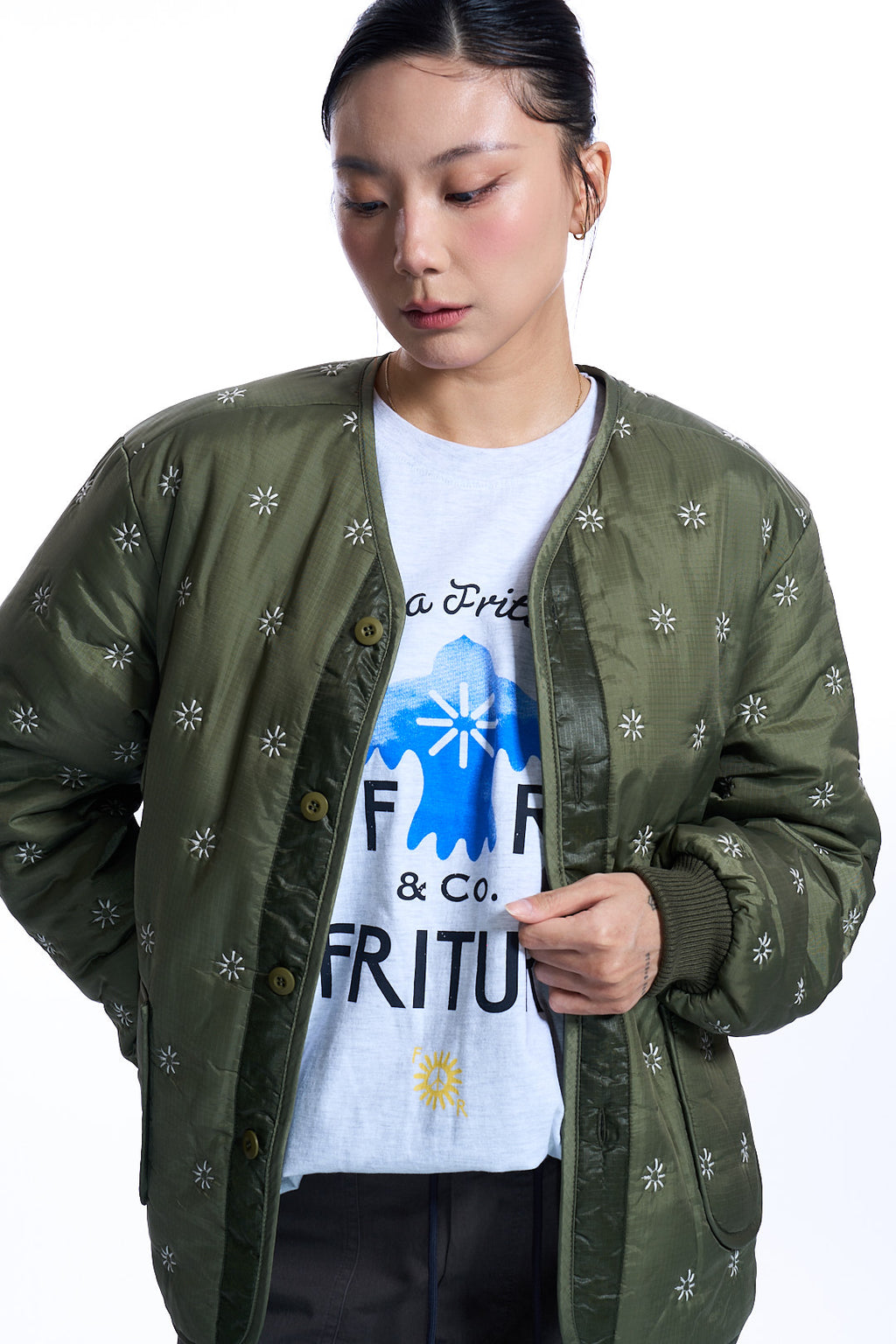 The KYOTO Quilted
Reversible Jacket KHAKI