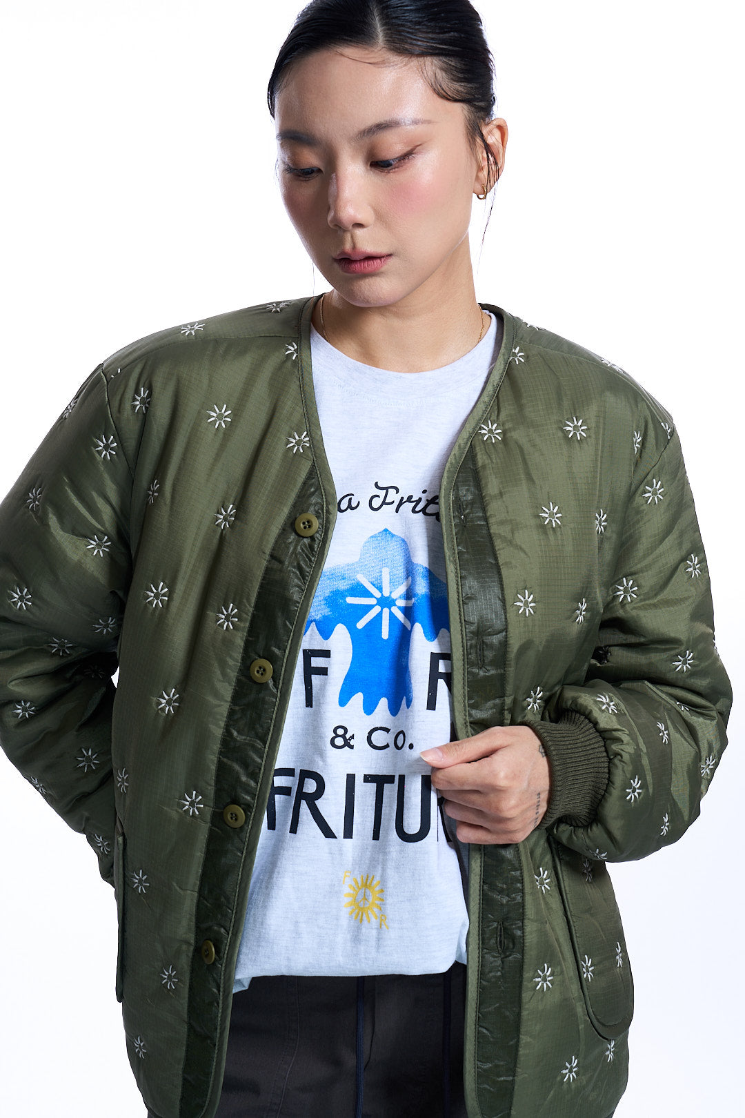 The KYOTO Quilted
Reversible Jacket KHAKI