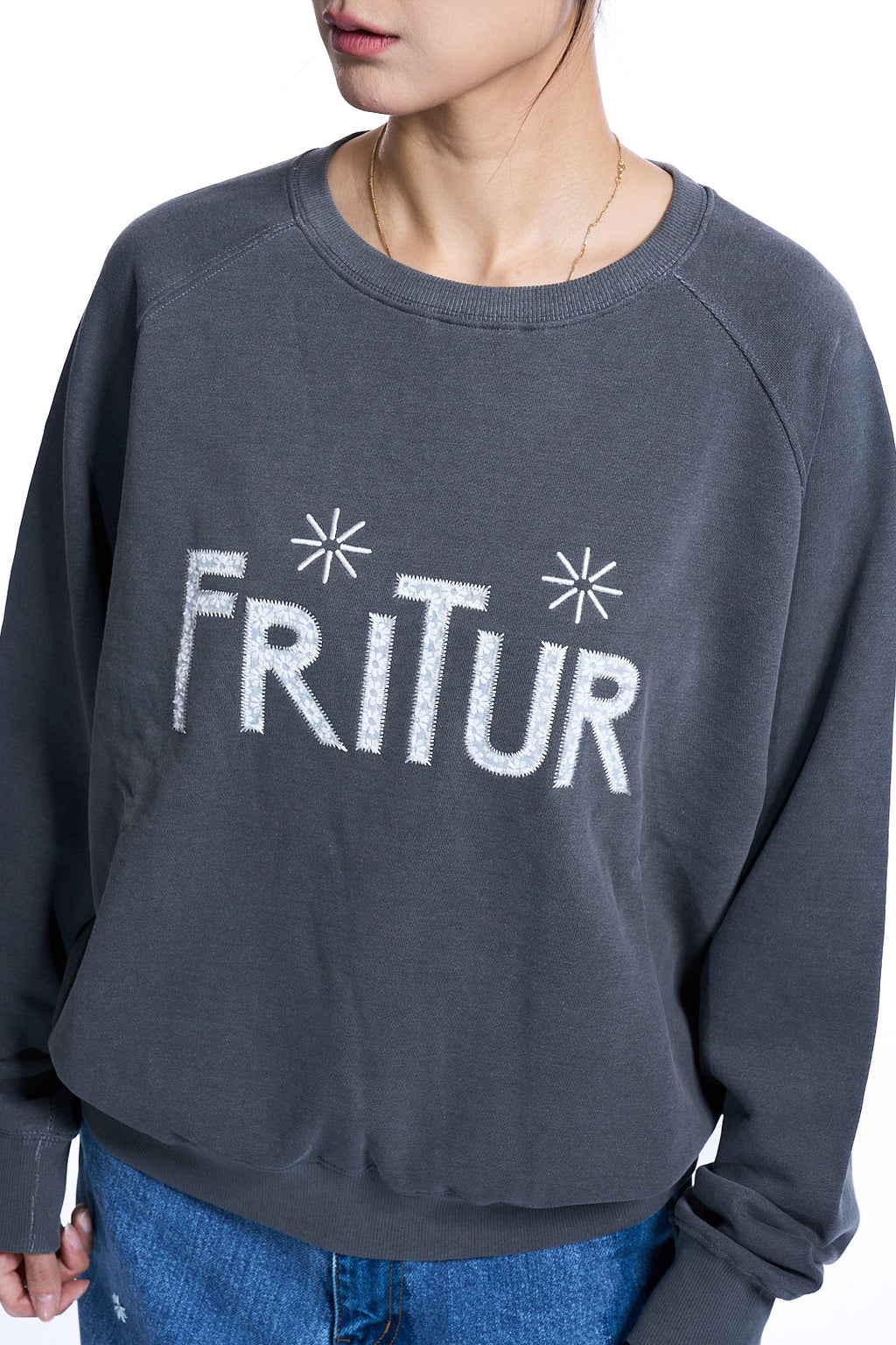 Embroidery Patch Sweatshirt GREY