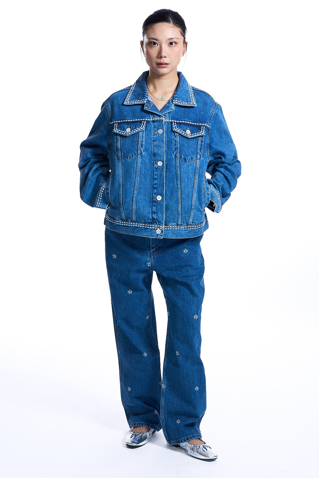 Stitch Denim Jacket BLUE