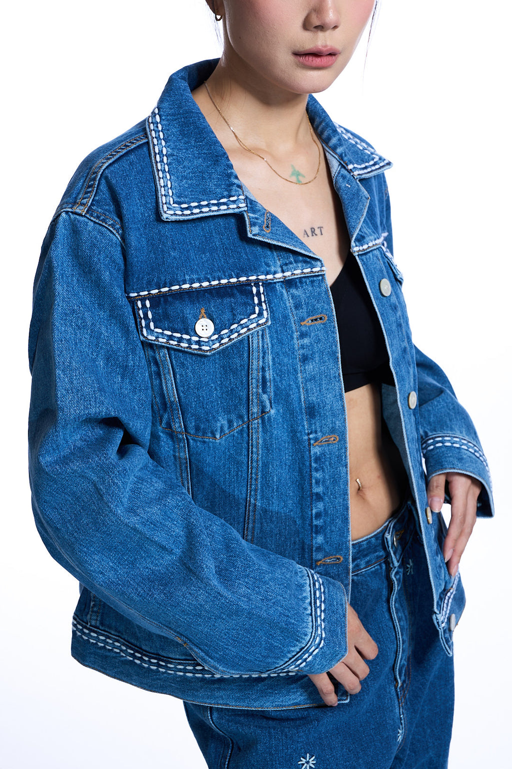 Stitch Denim Jacket BLUE