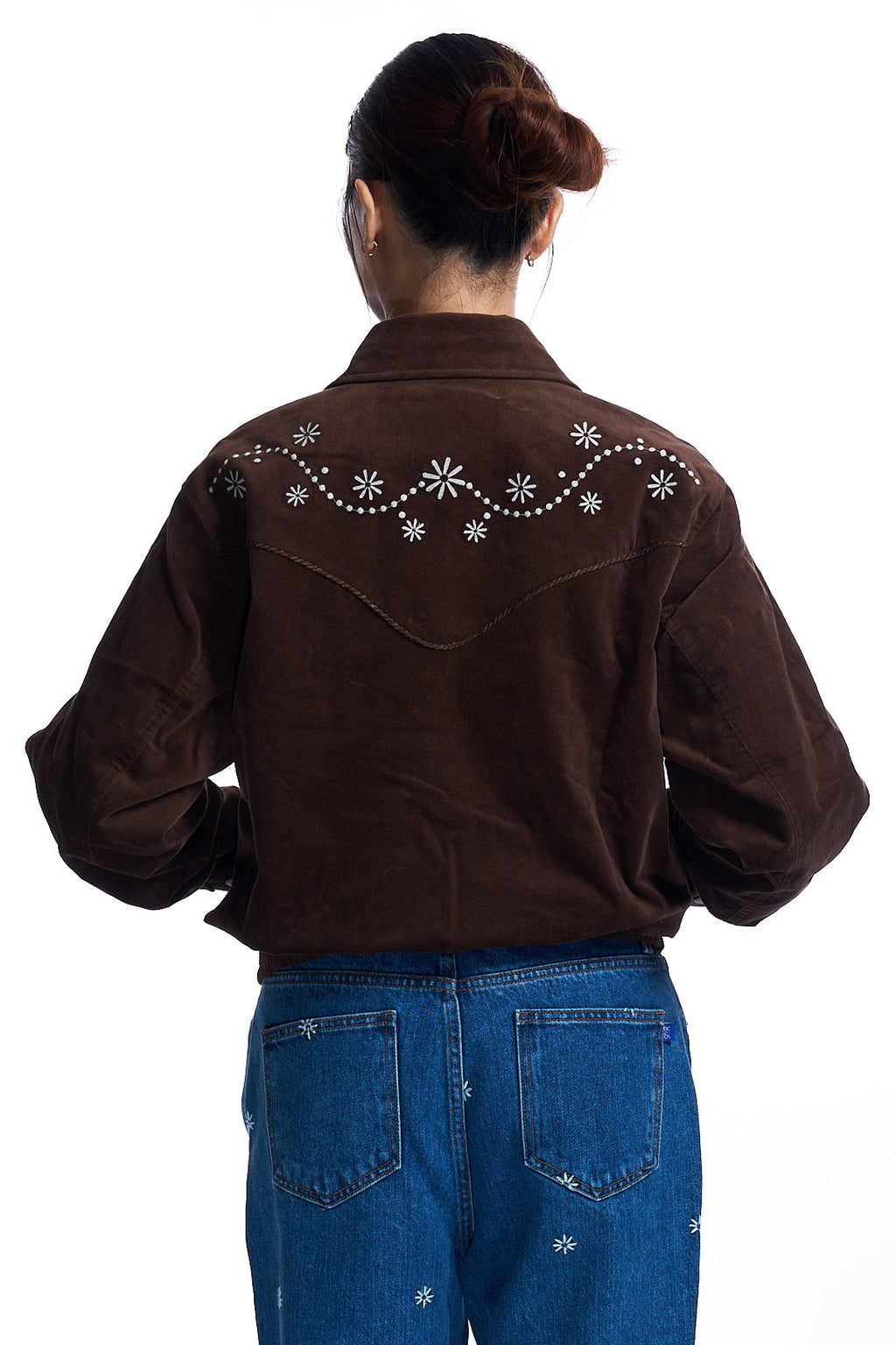 Western Embroidery
Bomber Jacket BROWN