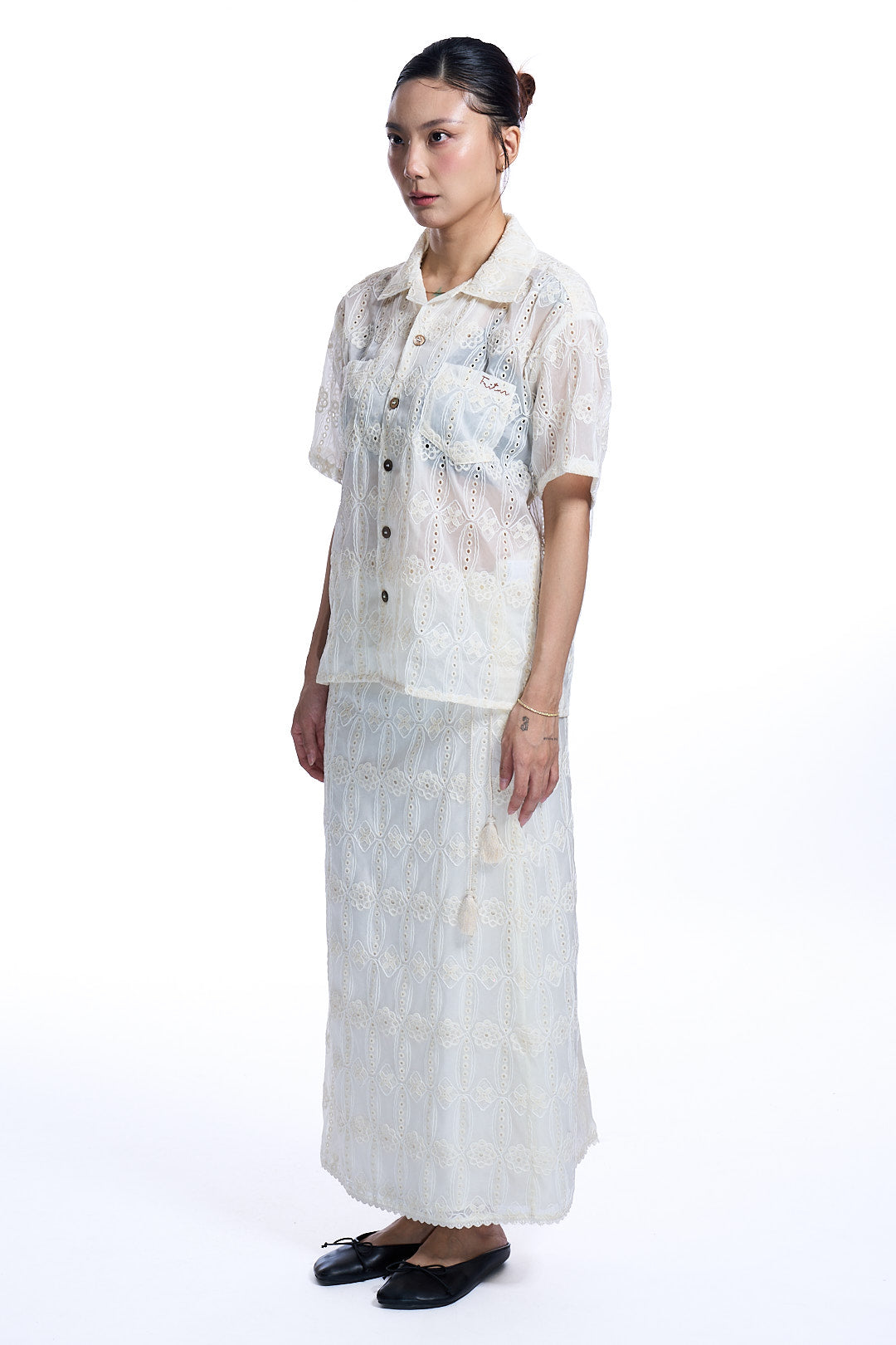 Needle Tassel Maxi Skirt IVORY
