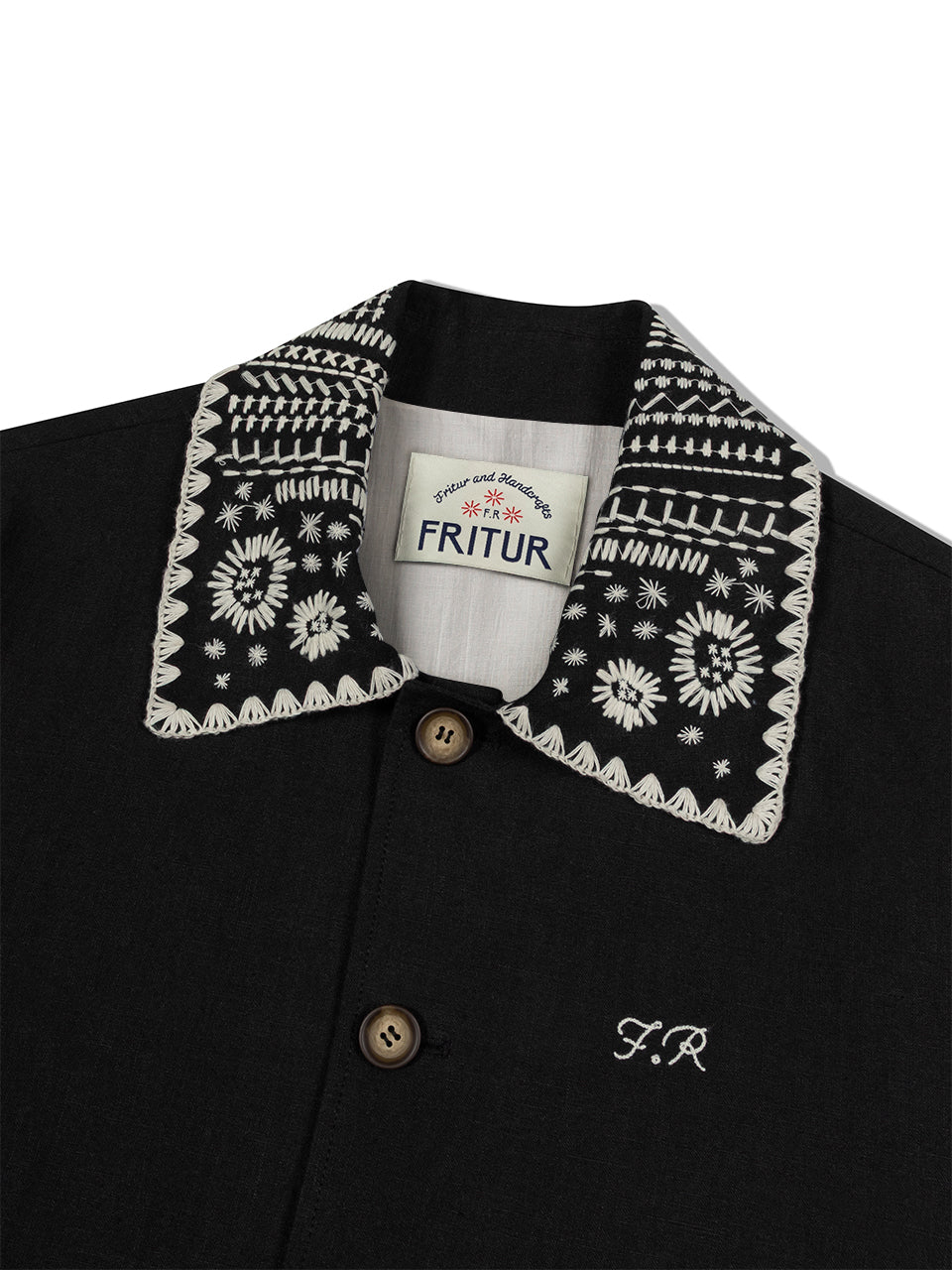  Embroidery Collar Jacket  BLACK