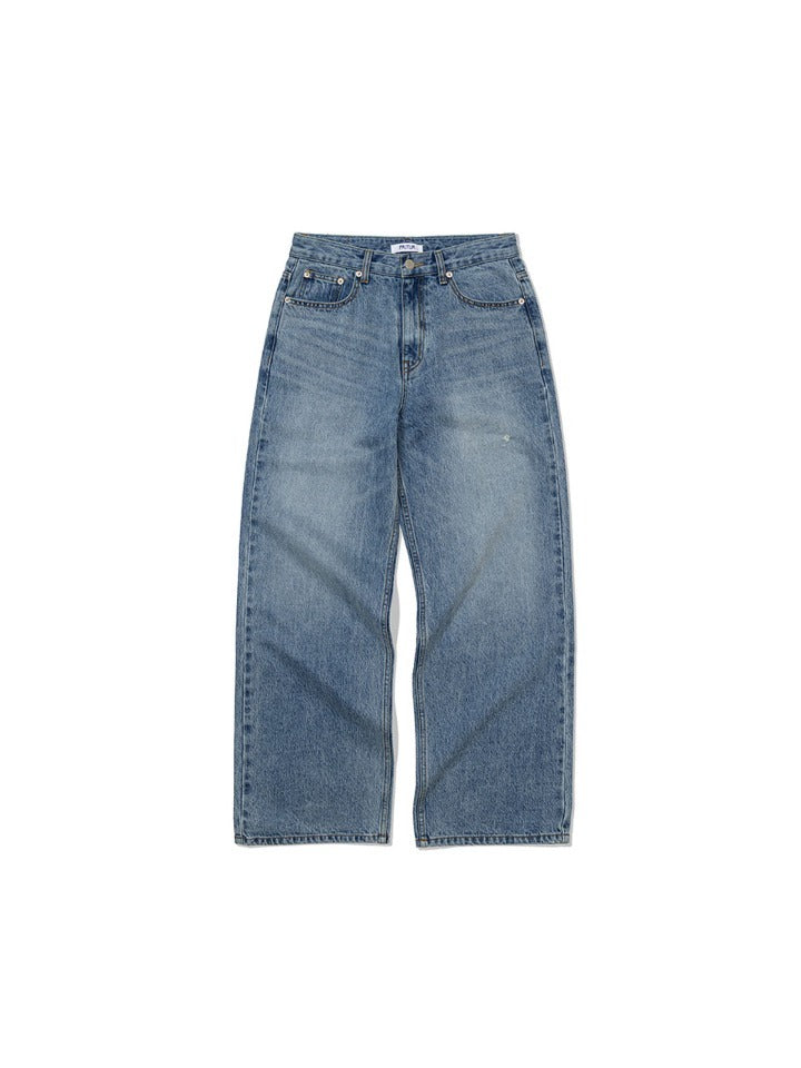 Plain Wide Denim Pants BLUE