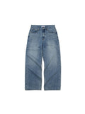 Plain Wide Denim Pants BLUE