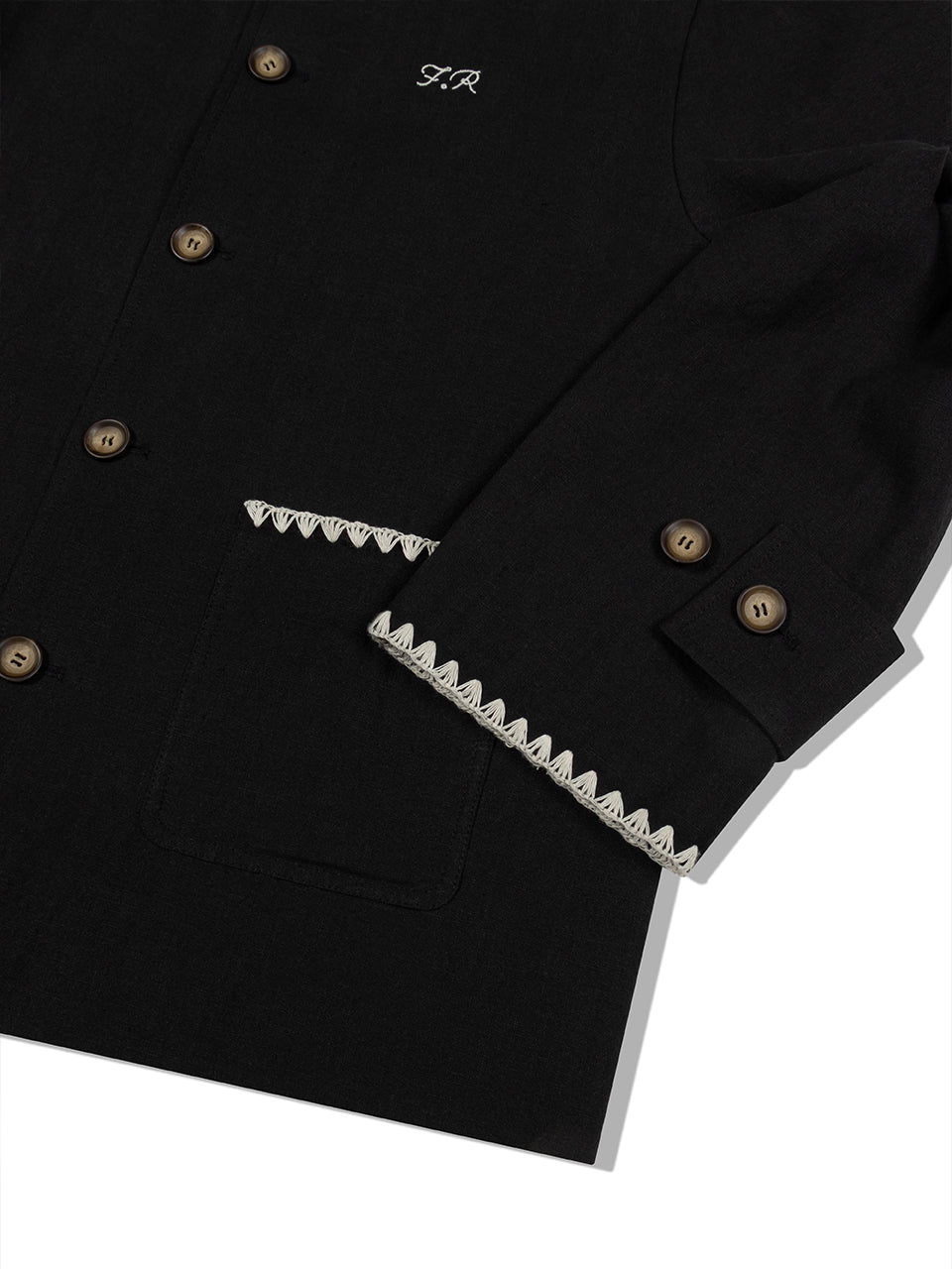  Embroidery Collar Jacket  BLACK
